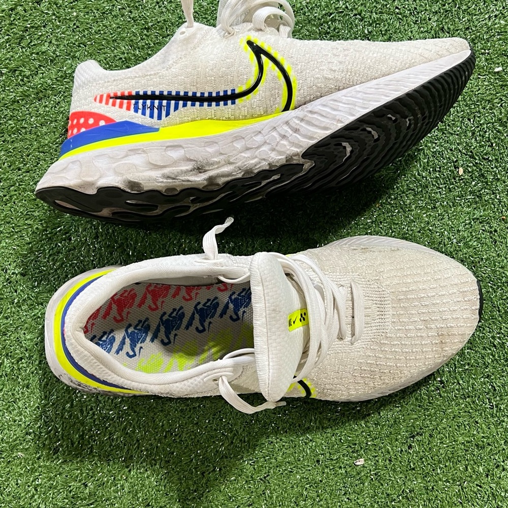 Nike White and Yellow Athletic Shoes